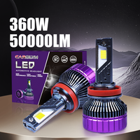 Bombilla LED para Faros Delanteros CAROLYN 6000K, 360W 40000LM, H1 H4 H7 H11 H13 HB3 9005 9006, Potencia Ajustable para Autos y Camiones