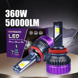 Carolyn หลอดไฟหน้า LED 6000K 360W, ไฟหน้า LED 40000LM H1 H4 H11 H13 <span class=keywords><strong>HB3</strong></span> H7 9005 9006สามารถปรับพลังงานได้สำหรับรถยนต์และรถบรรทุก - Product Image 1