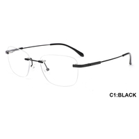 Haoya XY001 Montures optiques vintage sans monture multicolores à la mode pour hommes, toutes formes de visage CN ZHE