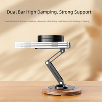 Nouveau support de téléphone en métal à double axe, support de téléphone portable pliable en noyer, entièrement réglable, support de téléphone de bureau pliable, berceau, station d'accueil