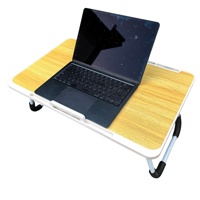 Table d'ordinateur pliable convertible avec porte-gobelet et tiroir, en bois, pour lit, ordinateur portable, bureau, salle à manger, antidérapante pour la maison