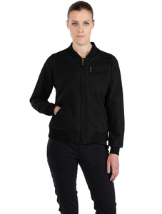 Veste en jean unie pour femme, respirante, avec logo tricoté, fermeture éclair, manches mi-longues, mode printemps-été-automne - Product Image 1