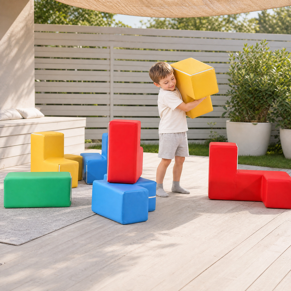 Toddler Foam Building Blocks 60cm Big Soft Stacking Cubes Kids ...