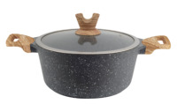 Casserole Ronde en Aluminium Coulée Moderne à Motif Tout Design, Saine et Antiadhésive, pour la Cuisine à Domicile
