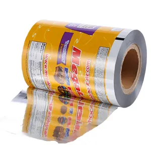 Película laminada multicapa impresa personalizada para máquina de envasado automático, rollo de película de embalaje para Chips de plátano y té