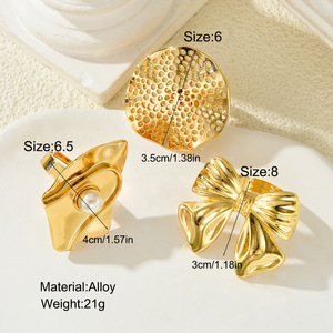 2025 Nueva joyería exagerada para mujer impermeable chapado en oro gran Bowknot mejillón imitación perla Lotus diseñador anillos abiertos - Product Image 3