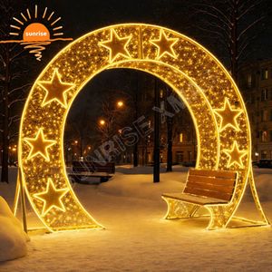 Arche lumineuse LED extérieure de haute qualité pour la décoration commerciale des fêtes, idéale pour les projets de parcs, de rues et d'espaces publics, motif de Noël personnalisé - Product Image 5