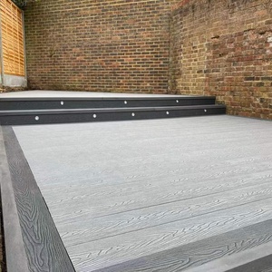 Papan Komposit WPC Solid Tahan UV dan Retak untuk Luar Ruangan, Lantai Rekayasa Tahan Air, Bahan Kayu Jati untuk Dek - Product Image 3