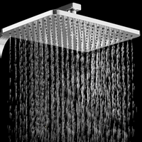 Système de douche mural moderne en chrome, mitigeur de douche en laiton, pommeau de douche carré effet pluie, jet de massage pour hôtel et villa