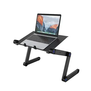 Meja Laptop Dapat Disesuaikan Portabel Aluminium Aloi Laptop Berdiri Dapat Dilipat Logam Dudukan Meja Laptop Berdiri untuk Sofa Tempat Tidur