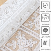 Nappe de chevet XinLan moderne et minimaliste en dentelle blanche à motif géométrique, 100 % polyester, avec fil métallique, lavable