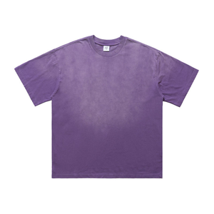 Camiseta Vintage para hombre, nuevo diseño, 100% algodón, tejido, temperatura termocrómica, cambio de Color, técnicas lavadas, camiseta con patrón sólido - Product Image 4