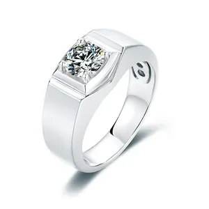 YL Jewelry Wholesale 925 Silver Ring VVS Diamond Mens Wedding Band With 1carat Moissanite