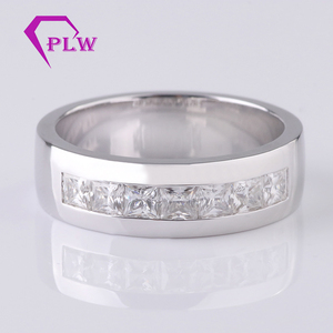 Anillo Moissanite Provence 14K Oro blanco sólido 7.5 * 7.5mm Princesa <span class=keywords><strong>D</strong></span> Color Anillo Moissanite Boda para hombres - Product Image 2