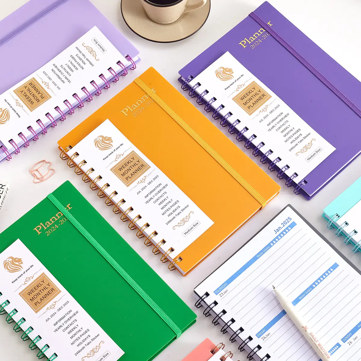 Grosir sekolah Spiral dapat disesuaikan buku harian A5 Set hadiah Jurnal kustom promosi Notebook A4 dengan Logo