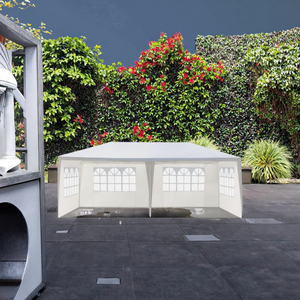 Tente de réception métallique grand format 10' x 20' avec 4 parois latérales amovibles, abri pour événements, auvent, gazebo, protection solaire pour mariages - Product Image 3