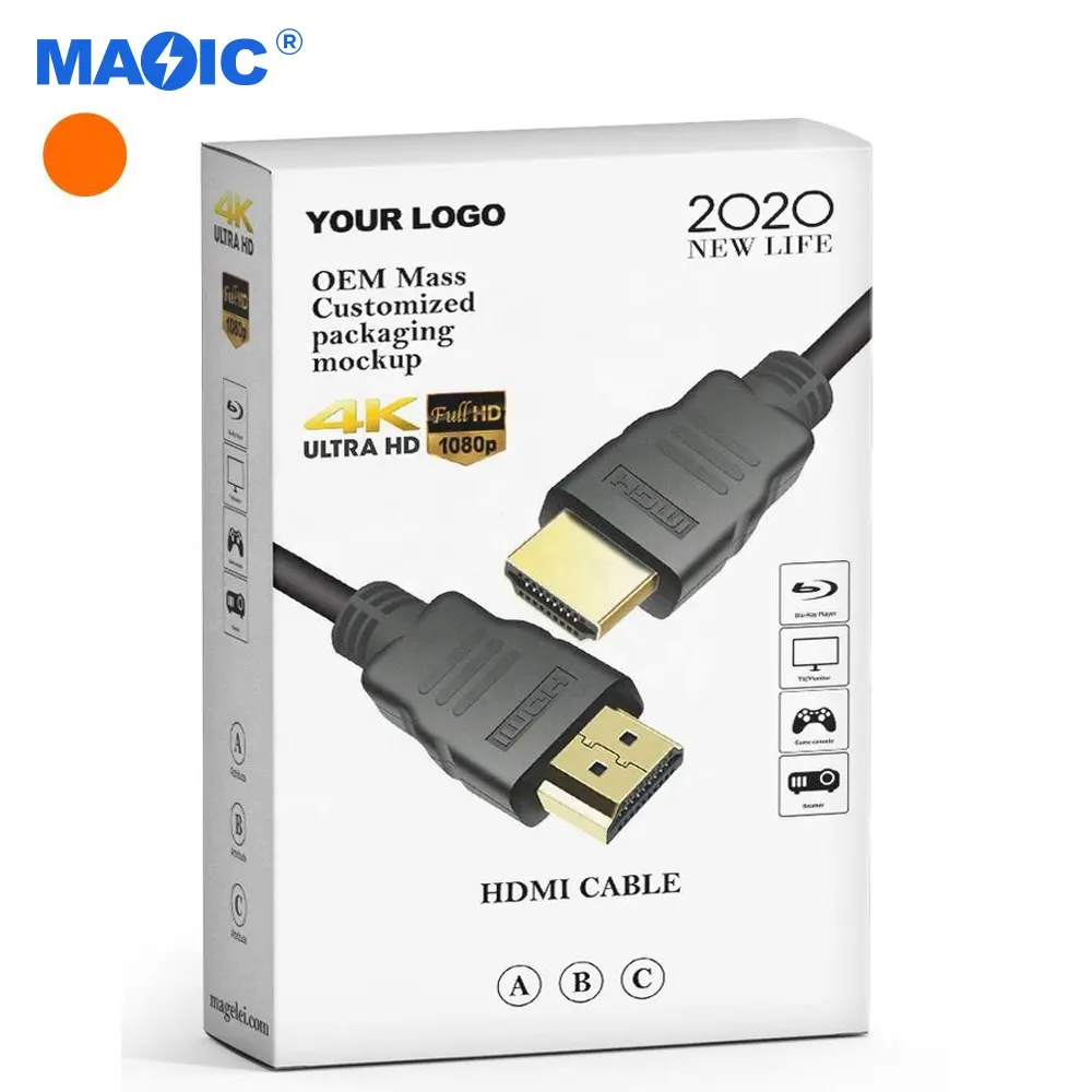Fast Delivery Stock High Speed HDMI 4K 1080P PVC Injection Nickel Plated Head 1.5M MaleにMale HDMI Cord CableためHDTV、DVD