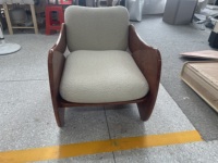 Fauteuil de loisirs moderne en bois de chêne avec revêtement en lin - Chaise d'appoint durable et écologique pour chambre et salon