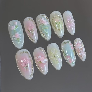 เล็บแบบถอดออกได้24ชิ้นสไตล์ยุโรปอเมริกันไล่ระดับสีมุกฝรั่งเศส - Product Image 4