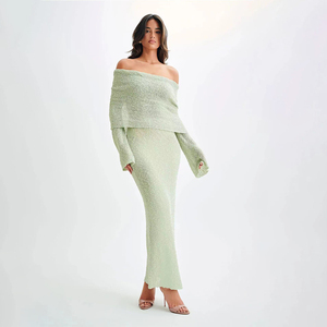 <span class=keywords><strong>Abito</strong></span> in maglia primaverile slim a <span class=keywords><strong>manica</strong></span> <span class=keywords><strong>lunga</strong></span> <span class=keywords><strong>monospalla</strong></span> da donna - Product Image 4