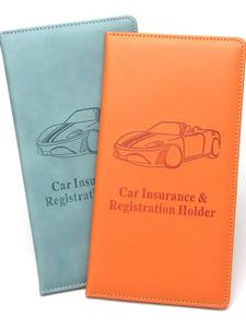 Registro documentos de seguro de coche tarjetero Pu cuero vehículo seguro pegatina titular cartera organizador tarjetero - Product Image 2