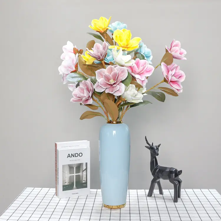 High quality 3D printing magnolia flower art project decoration artificial flowers wedding