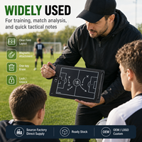 Tableau de tactique de football LCD portable, tableau de planification stratégique réutilisable pour entraîneur de football