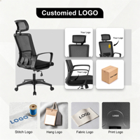 Échantillon gratuit de chaise de bureau pivotante ergonomique en maille noire pour visiteurs