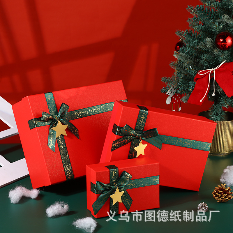 Cuerda verde - caja roja + bolsa de regalo