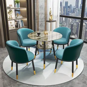 Offre Spéciale de forme ronde meubles de restaurant table de café et ensemble de chaises salon narguilé meubles en béton chaise de bar et ensemble de table