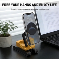 Nouvelle innovation : support de téléphone magnétique stabilisateur rotatif à 360° avec base lestée, design pliable, support de téléphone en métal pour bureau