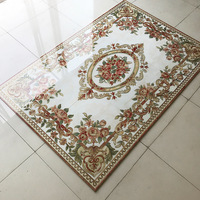 Carrelage de sol en porcelaine cristal personnalisé au design luxueux Motif de carreaux de tapis en céramique 3D