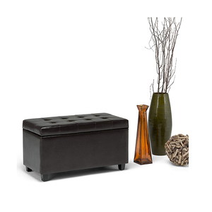 Rangement en cuir Pliable Repose-pieds Pour Banc Coffre De Rangement Repose-pieds <span class=keywords><strong>Table</strong></span> Basse Rembourré Tabouret De Rangement - Product Image 6