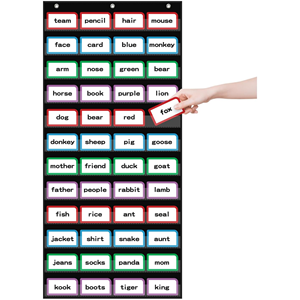 Large Black Wall Hanging Organizer with 12 Pockets for School Home or Office Use Fits Sentence <b>Strips</b> Flip Charts - Product Image 1
