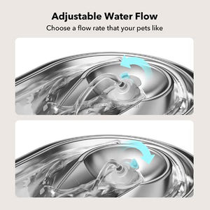 Fontaine à eau automatique ovale de style circuit de course, design silencieux pour intérieur, bol en acier inoxydable de 2 L pour chats et petits animaux - Product Image 2