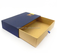 Boîte d'emballage avec logo personnalisé pour bijoux Boîte à bijoux en papier à tiroir coulissant couleur artisanale