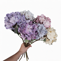Rangkaian Bunga Hydrangea Buatan Tangan Desain Baru dari Sutra Artifisial Batang Tunggal Gaya Alami
