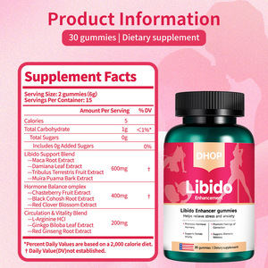 Gomitas para Aumentar la Libido de Marca Privada para Hombres y Mujeres, Equilibrio Hormonal con Saw Palmetto, Gomitas de Hierbas Naturales para Aumentar la Libido Femenina - Product Image 6