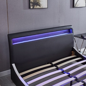 <span class=keywords><strong>Lit</strong></span> double moderne <span class=keywords><strong>high</strong></span>-<span class=keywords><strong>tech</strong></span> Tête de <span class=keywords><strong>lit</strong></span> design avec lumière LED <span class=keywords><strong>Lit</strong></span> design avec cadre de <span class=keywords><strong>lit</strong></span> en cuir synthétique PU - Product Image 4