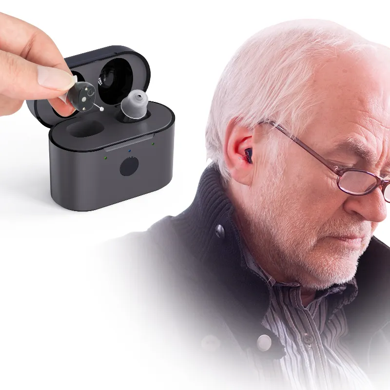 Vendita calda apparecchi acustici prodotti programmabili amplificatore sonoro ricaricabile per sordità Senior