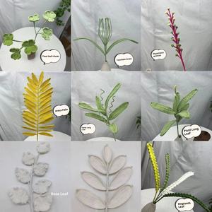 โครเชต์ทำด้วยมือโคลเวอร์สี่ใบถักฤดูใบไม้ผลิใบไม้ประดิษฐ์ดอกยูคาลิปตัสกระดองเต่าไม้ไผ่ - Product Image 2