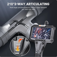 Caméra d'inspection articulée bidirectionnelle ANCEL AN302, endoscope à double objectif 6,5 mm avec caméra frontale et latérale, câble de 1,6 m