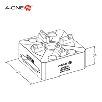A-ONE Nuevo Mandril Cuadrado de 4 Mordazas de Precisión para Fresado, para Mecanizado CNC EDM/WEDM, Potencia de Sujeción de 10000 N, Acero Endurecido 3A-100004