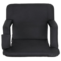 Fauteuil de sol réglable en tissu sans pieds, avec structure en tube d'acier, pour la maison, siège de stade, noir - Vente en gros