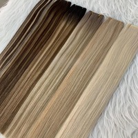 Extensiones de cabello humano  100g doble dibujado al por mayor nuevas extensiones de cabello tramado a mano genio europeo