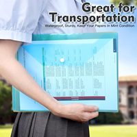 Pochette d'enveloppe en plastique PP imprimée sur mesure pour document A4 sac de classement transparent avec bouton pression dossier dossier