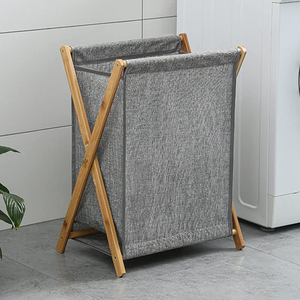 Cesto para Ropa Plegable NOVISON de Bambú y Tela Oxford, Ecológico, Resistente, con Marco en X, Plegable, Tamaño Personalizado, Logotipo Personalizado, para Uso Doméstico - Product Image 4