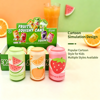 Fruitdrankblikje Squishy PU Slow Rising Squeeze Toy, Schattig Gesimuleerd Drinkblikje Stressverlichtende Decompressie Fidget Toy Groothandel