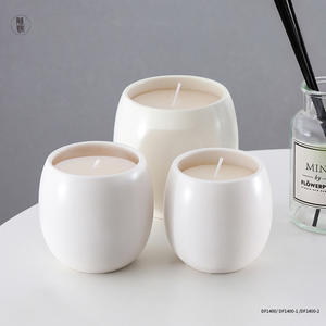 Portavelas de cerámica Fengxi, taza vacía redonda de porcelana blanca para decoración del hogar, tamaño pequeño, mediano y grande - Product Image 3