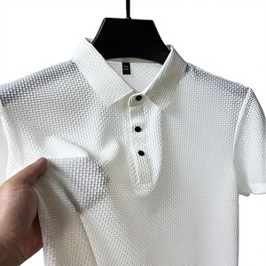 เสื้อเชิ้ตผู้ชายไซส์ใหญ่ทรงปกติ ผ้าโพลีเอสเตอร์ ด้านหน้าถักลาย พิมพ์ลาย ระบายอากาศได้ดี กันยับ แขนสั้น คอปก เหมาะสำหรับเล่นกอล์ฟ - Product Image 1